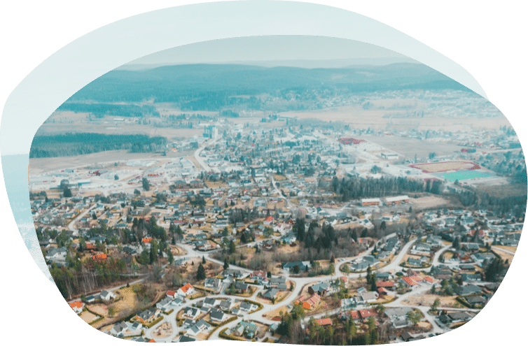 Dronefoto over Bjørkelangen