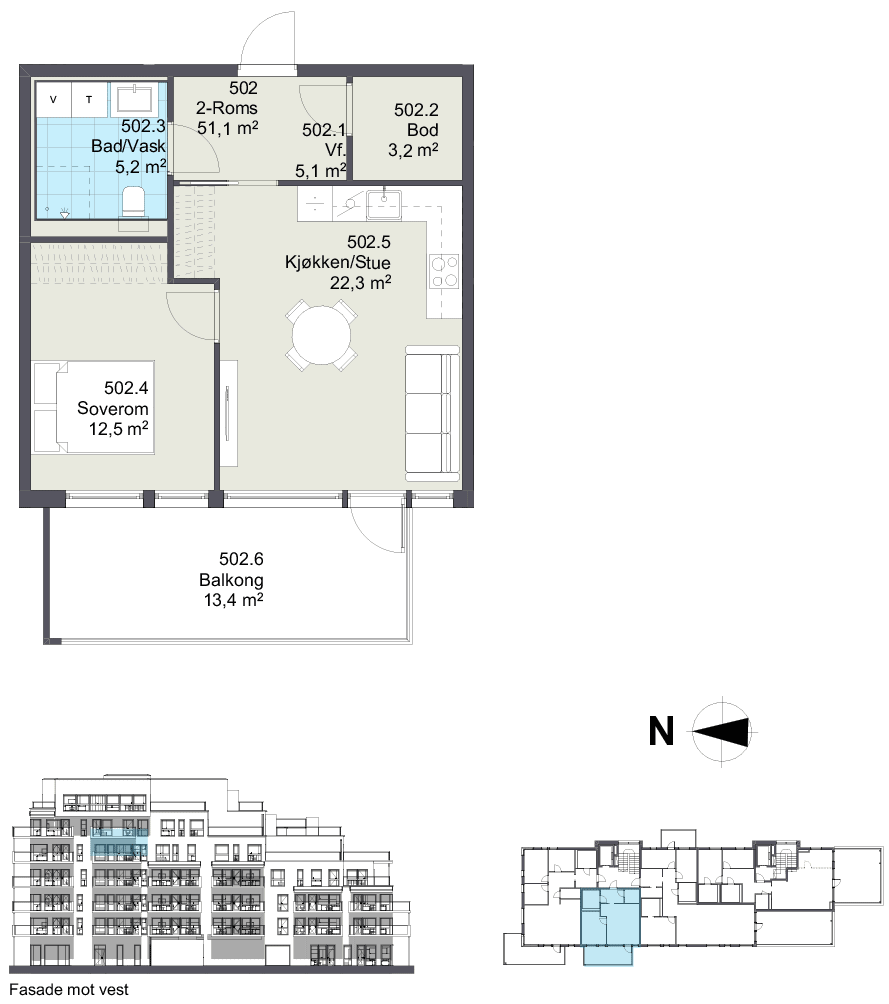 Plantegning av leilighet